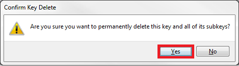Windows Registry, Delete Key
